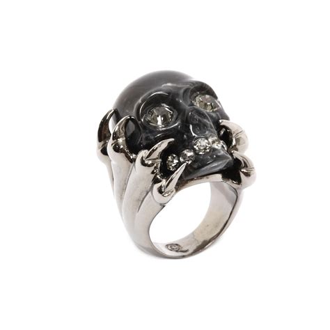 alexander mcqueen ring mens|alexander mcqueen skull charm ring.